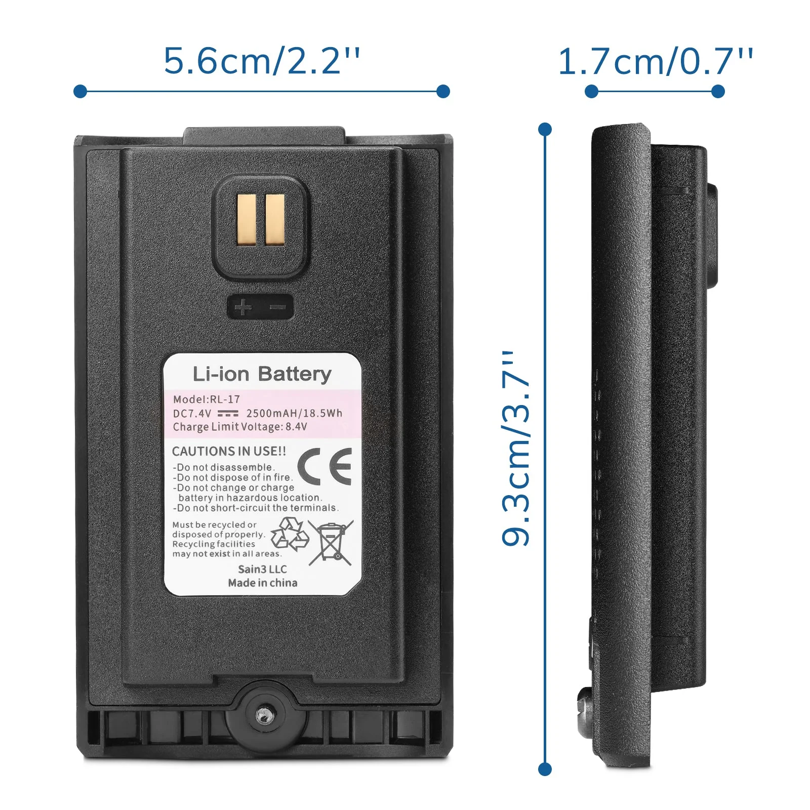 Battery 2500mAh for UV-7B/UV-17R / UV-17R Plus / UV-17R Pro - Image 2