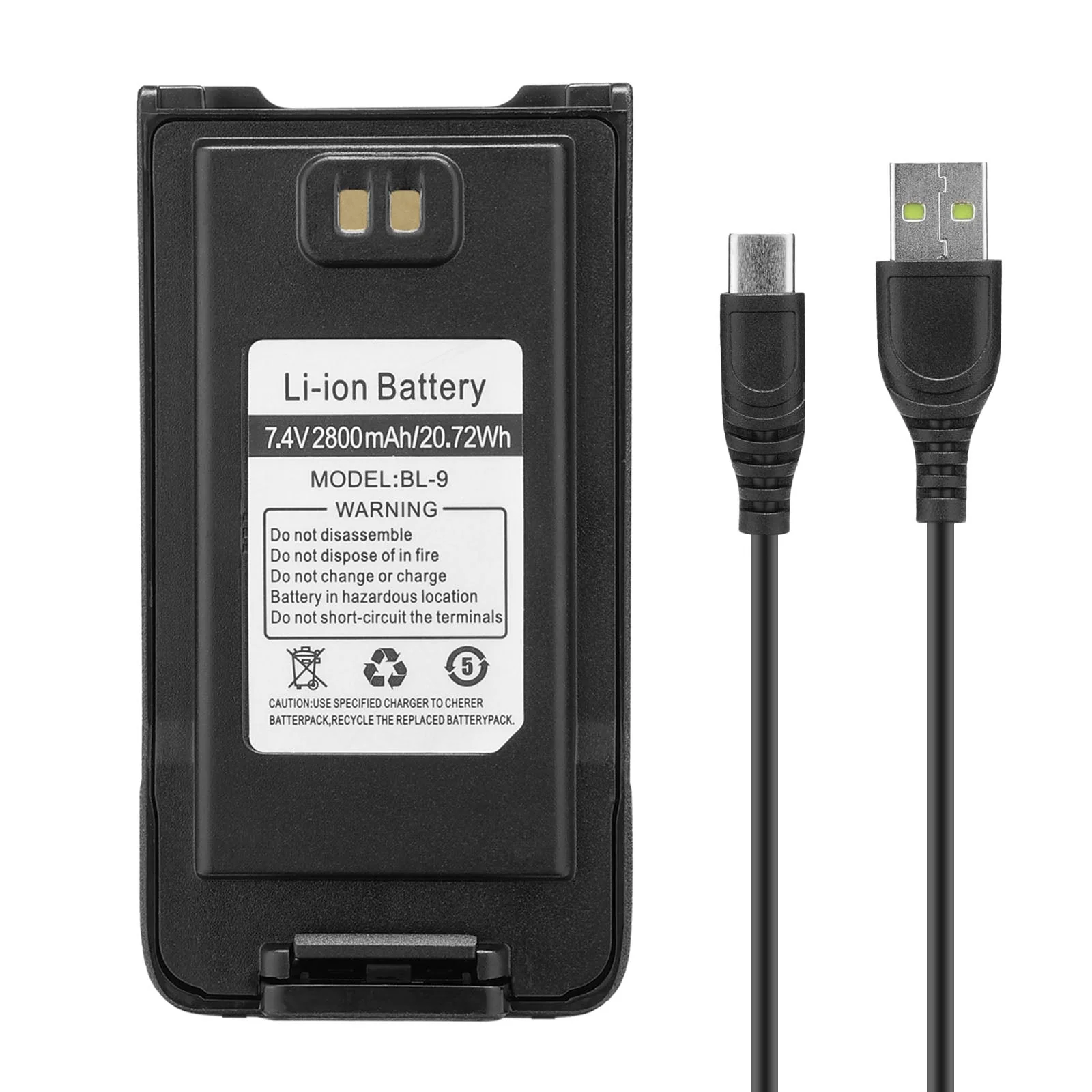 Battery 2800mAh for UV-9R Series with USB-C Port