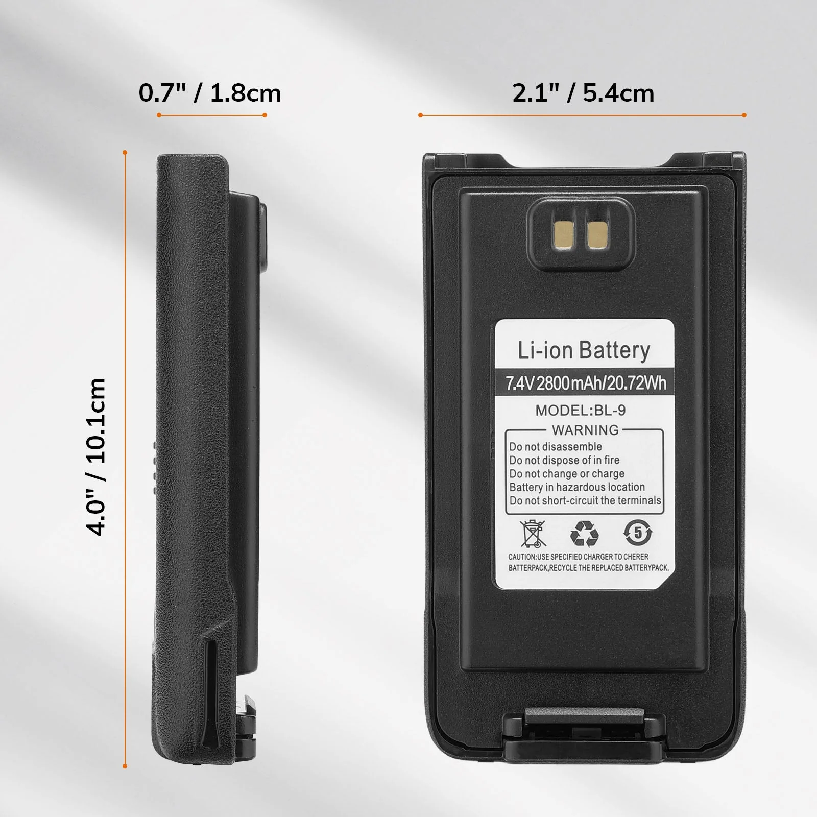 Battery 2800mAh for UV-9R Series with USB-C Port - Image 2