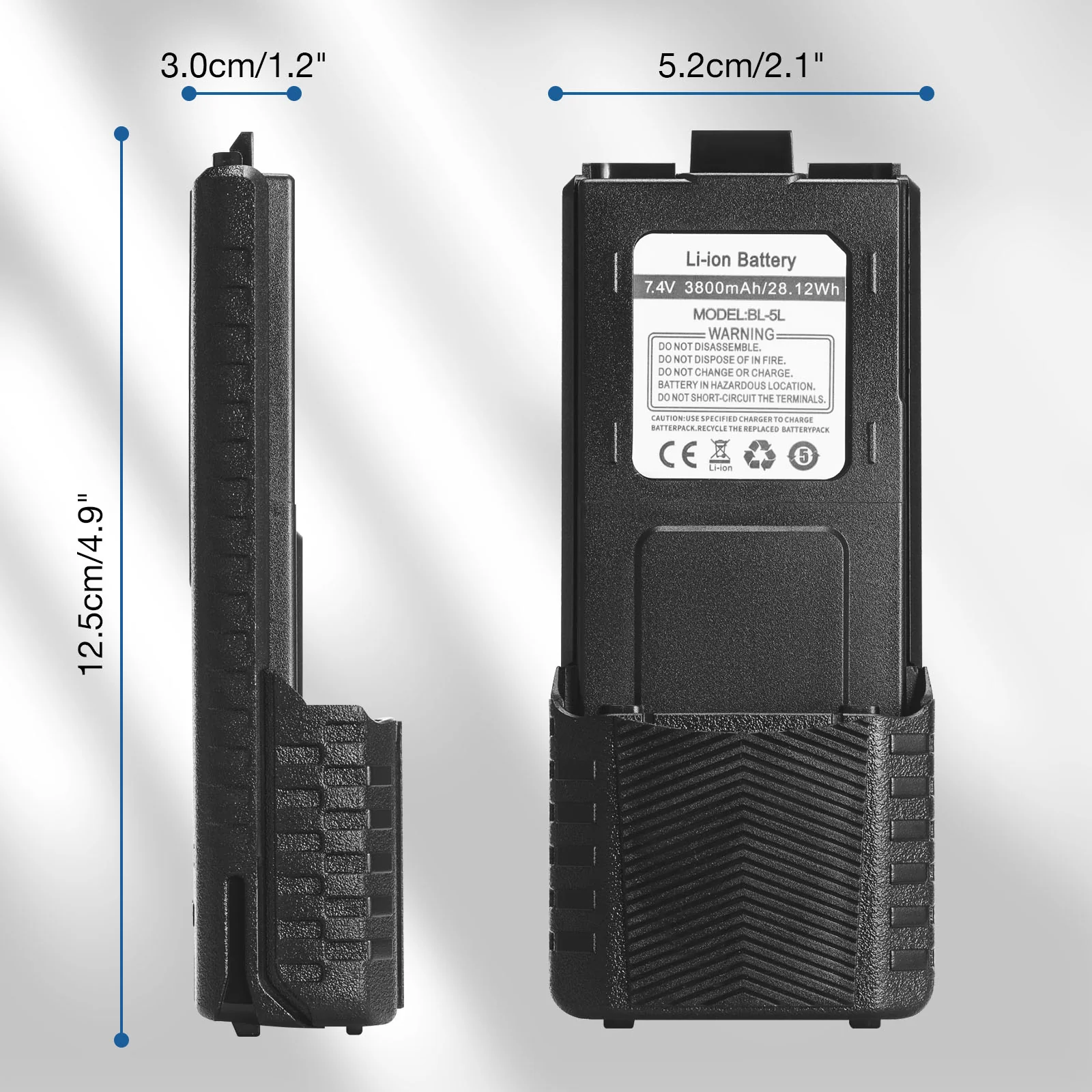 Battery 3800mAh for Baofeng UV-5R wIth USB-C Port - Image 2