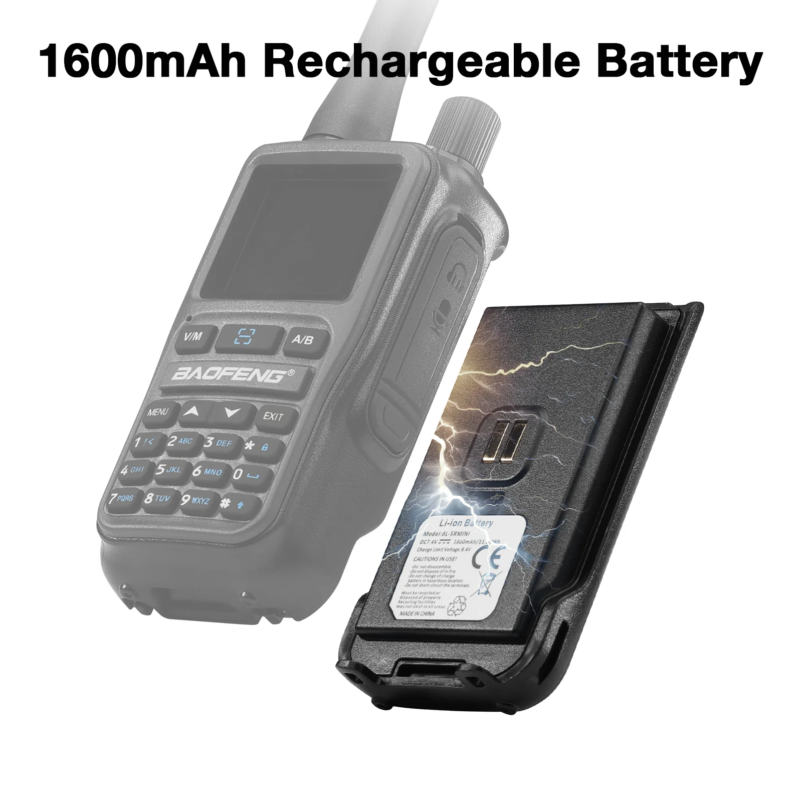 Battery for UV-5R Mini & UV-5G Mini with USB-C Port - Image 5