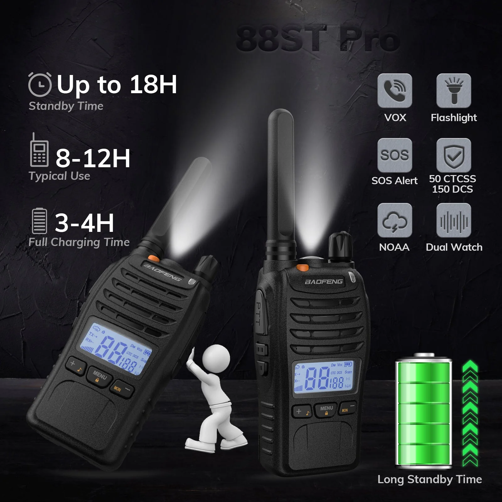 BF-88ST Pro FRS/PMR Radio 2W/0.5W - Image 2