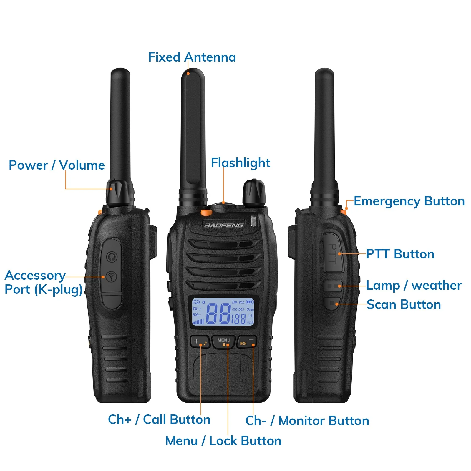 BF-88ST Pro FRS/PMR Radio 2W/0.5W - Image 3
