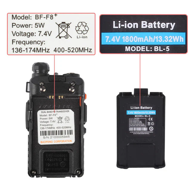 BF-F8+ 5W UHF/VHF Radio - Image 5