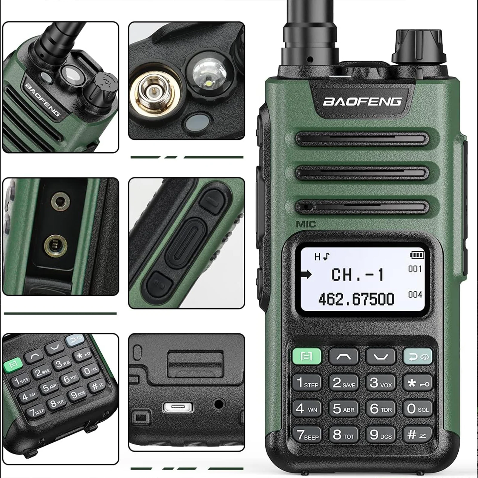 GM-15 PRO 5W GMRS Radio [Long Antenna Set] - Image 5