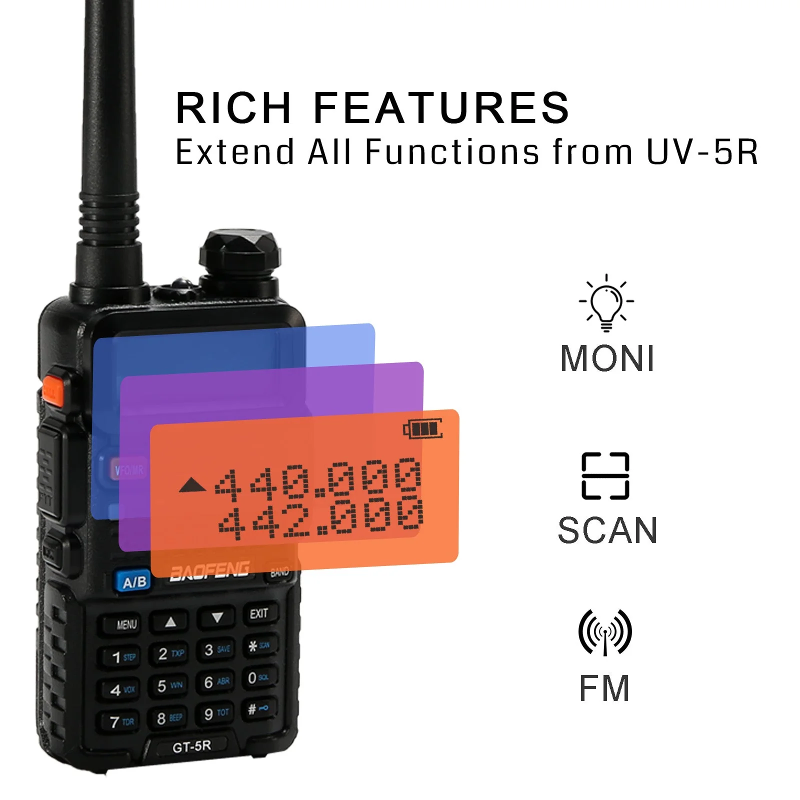 GT-5R 4W/1W Dual Band Radio CA - Image 7