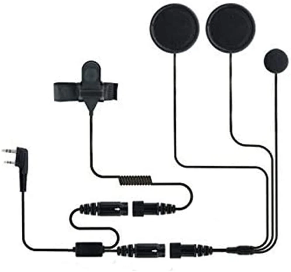 Helmet Kit Full Face Motorcycle Headset Earpiece Mic, 2 Pin K-plug