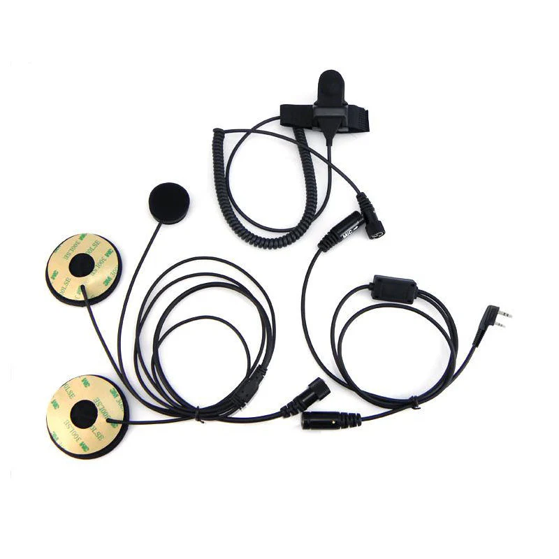 Helmet Kit Full Face Motorcycle Headset Earpiece Mic, 2 Pin K-plug - Image 3