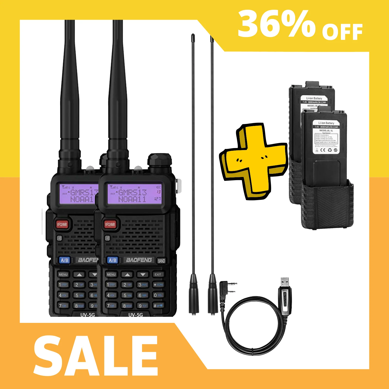 UV-5G 5W GMRS Radio Long Antenna Set [2 Pack] - Image 6