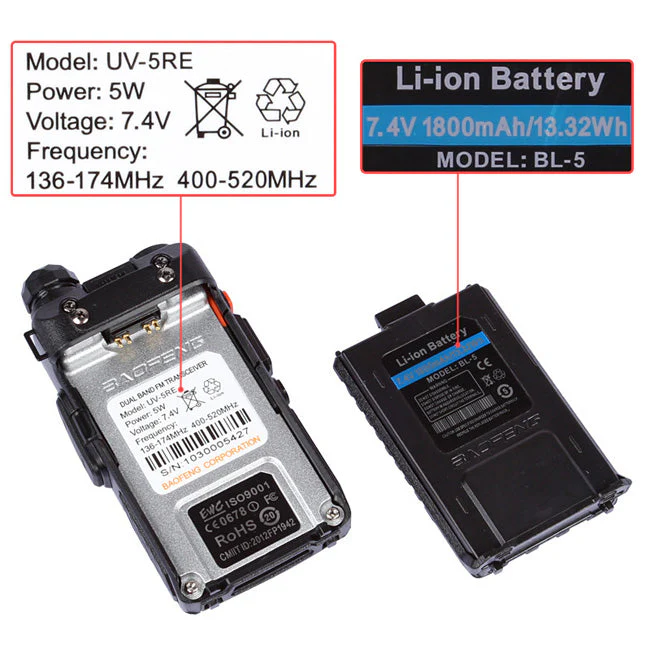 UV-5RE Dual Band 5W Two Way Radio - Image 3