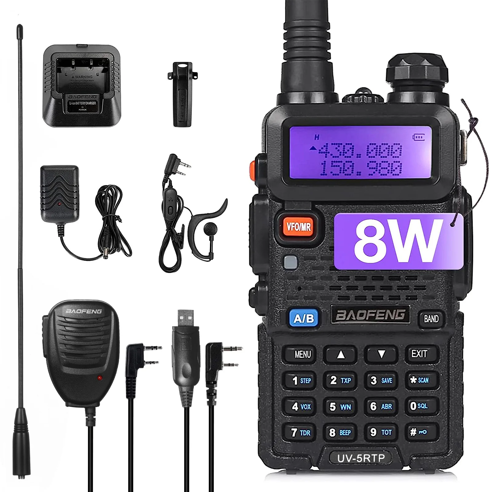 UV-5RTP 8W Dual Band Radio [Full Kit]